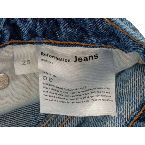 Reformation Jeans Womens 25 Stevie Ultra High Rise Straight Leg Denim Raw Hem - Picture 5 of 11